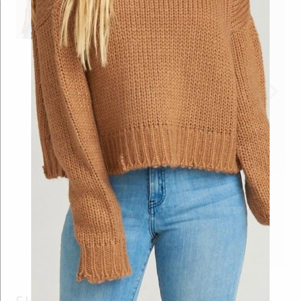 Show me your MuMu ~ Cody Crop Sweater In Distressed Knit Java